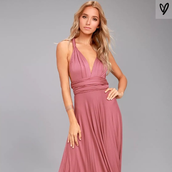 LuLu's Tricks of the Trade Rust Rose Maxi Dress - Picture 1 of 1